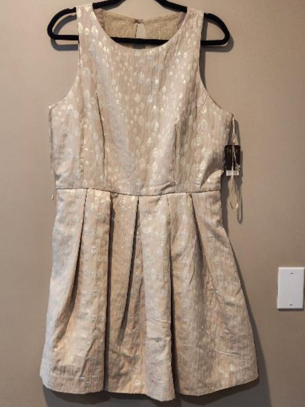 Taylor Formal Fit & Flare Gold Dress